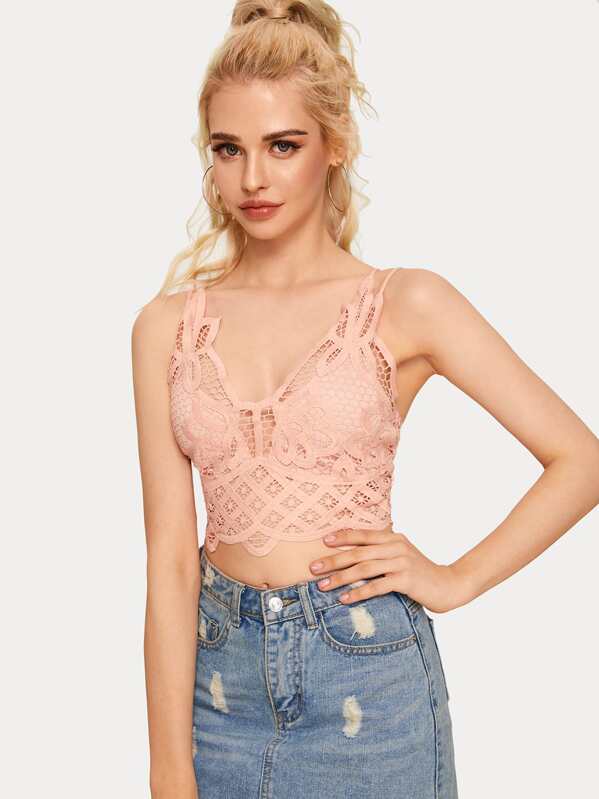 

Criss Cross Hollow Out Bralette, Pink, Kisa