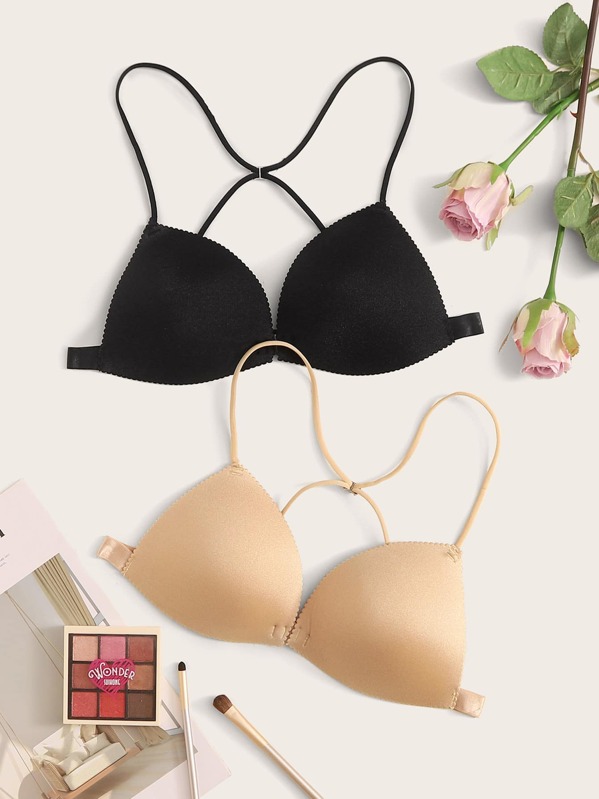 

2pack Solid Bra Set, Multicolor