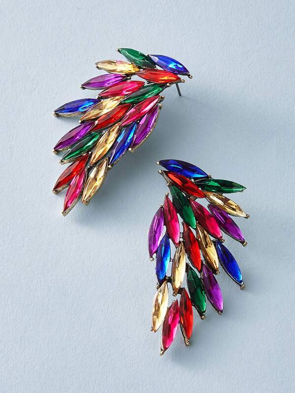 

1pair Multicolor Rhinestone Ear Climber