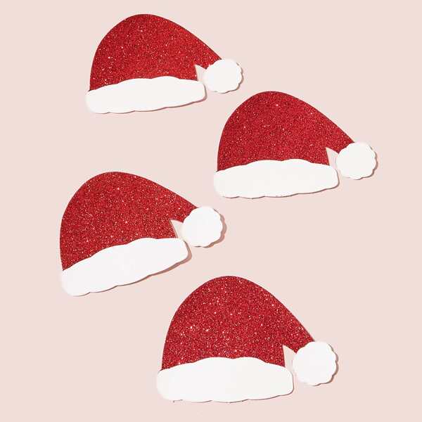 

Christmas 2pairs Hat Shaped Nipple Cover, Red
