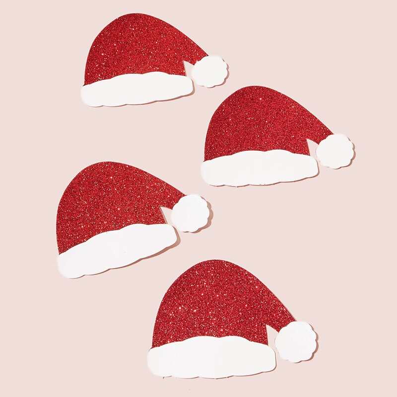 

Christmas 2pairs Hat Shaped Nipple Cover, Red