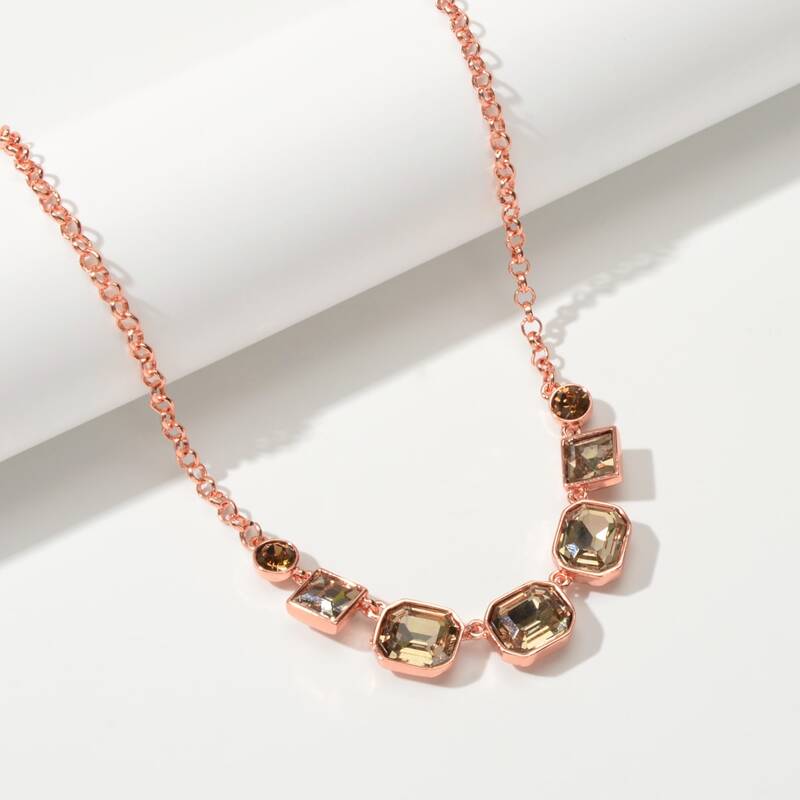 

1pc Rhinestone Statement Necklace, Gold