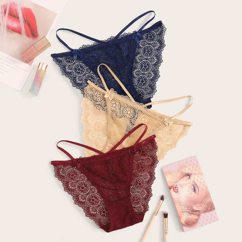

3pack Floral Lace Panty Set, Multicolor