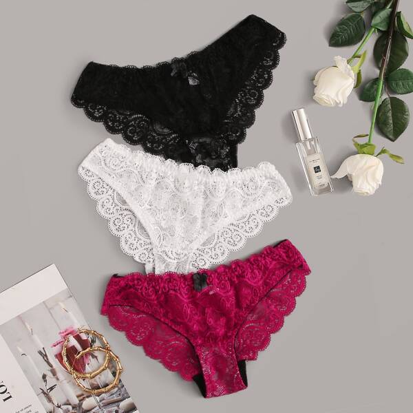 

3pack Floral Lace Panty Set, Multicolor