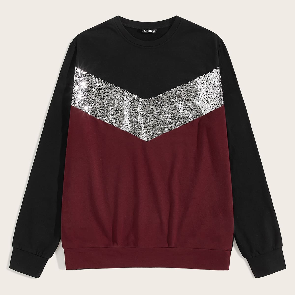 

Guys Sequin Panel Chevron Pullover, Multicolor
