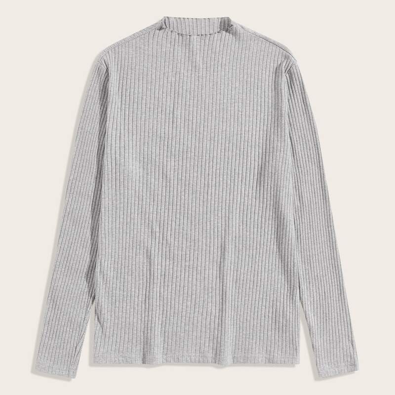 

Guys Lettuce Edge Rib-knit Tee, Grey