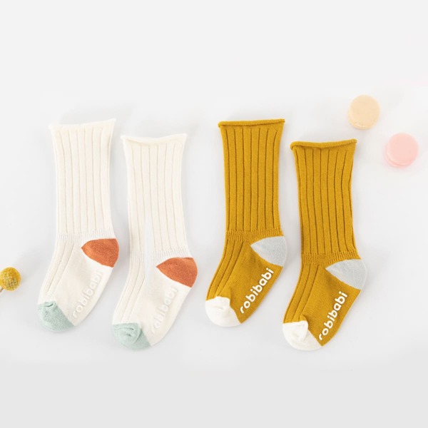 

2pairs Baby Letter Graphic Socks, Multicolor
