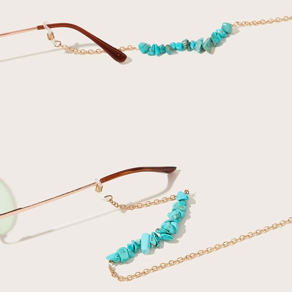 

Turquoise Decor Glasses Chain, Gold