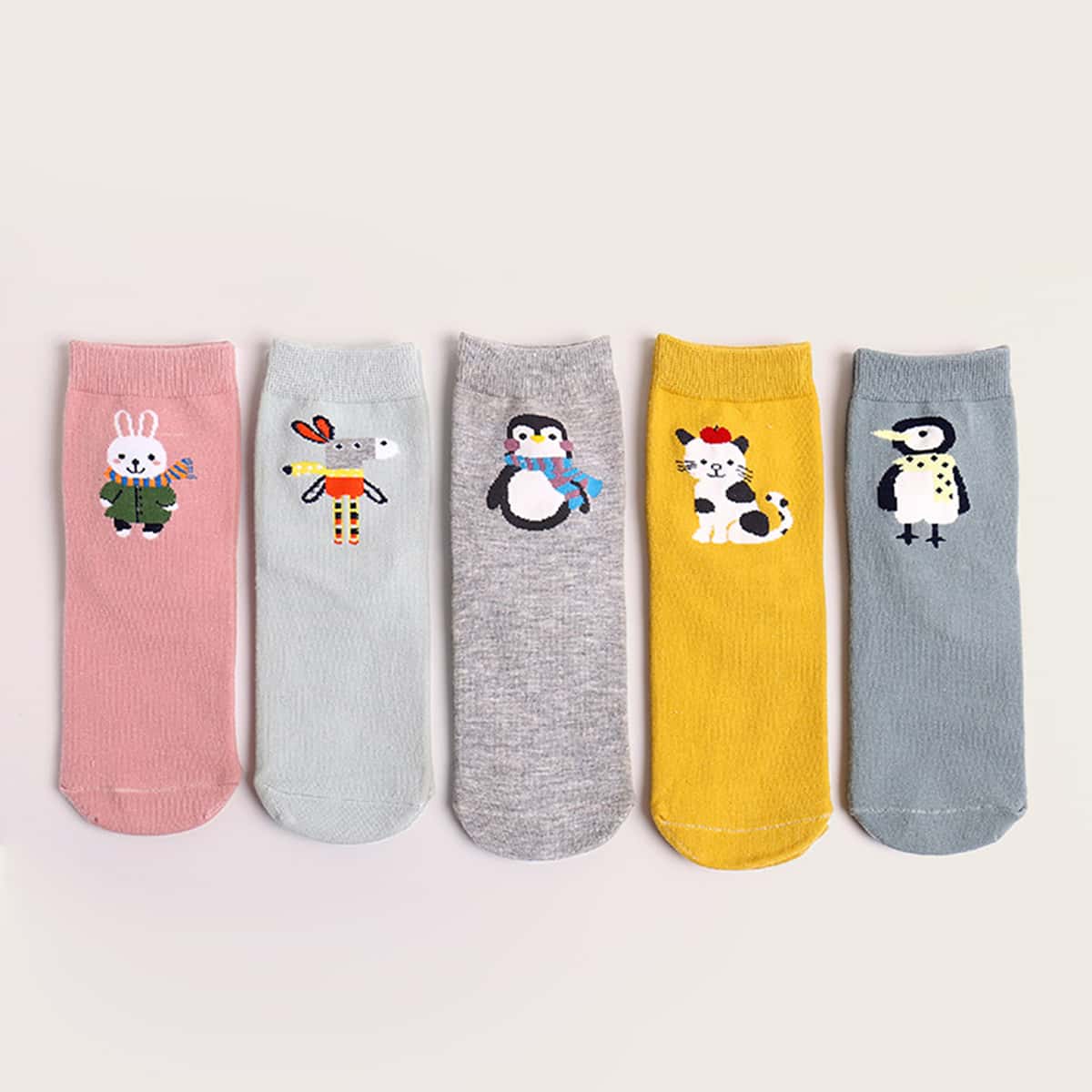 

5pairs Cartoon Pattern Socks, Multicolor