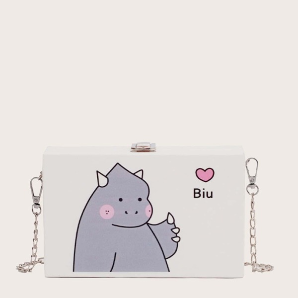 

Girls Cartoon Graphic Chain Box Bag