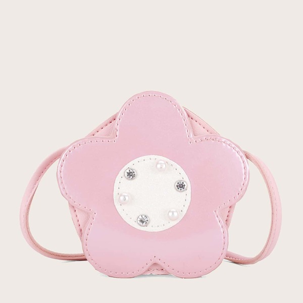

Girls Rhinestone Detail Flower Bag