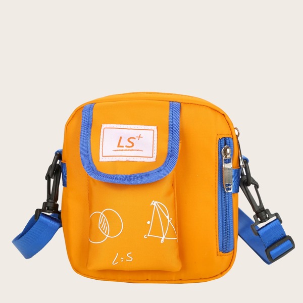 

Kids Geo Contrast Binding Crossbody Bag, Blue