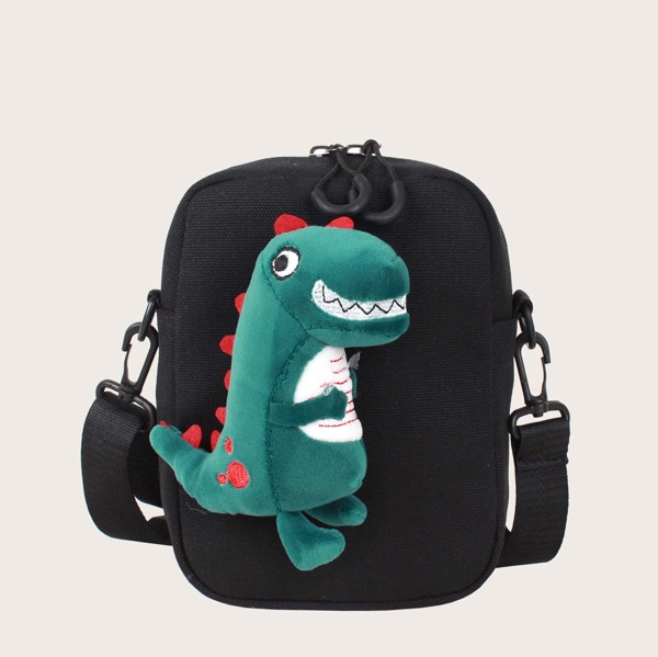 

Kids Dinosaur Decor Adjustable Strap Bag, Black