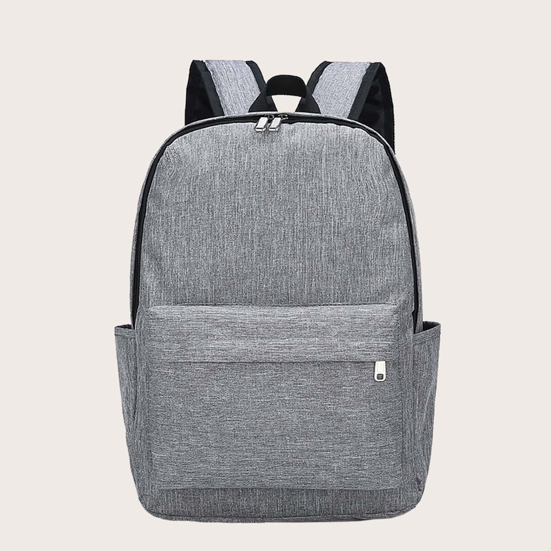 

Guys Solid Side Pocket Backpack, Grey
