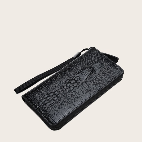 

Men Croc Embossed Clutch Bag With Wristlet