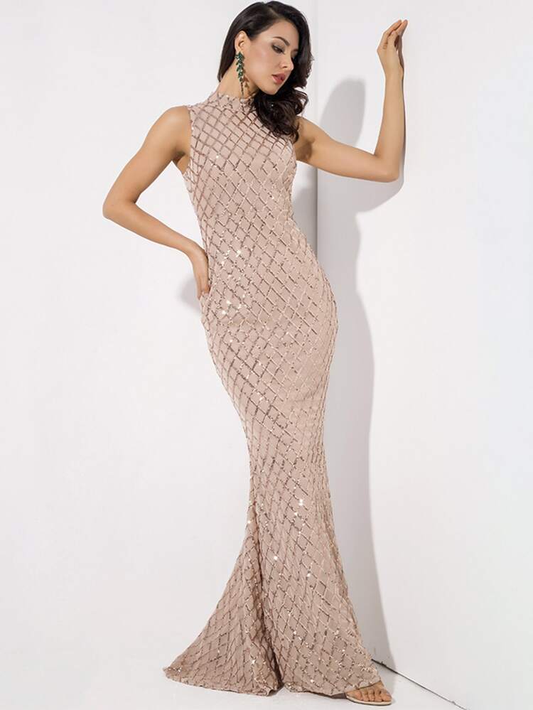 mock neck homecoming dress