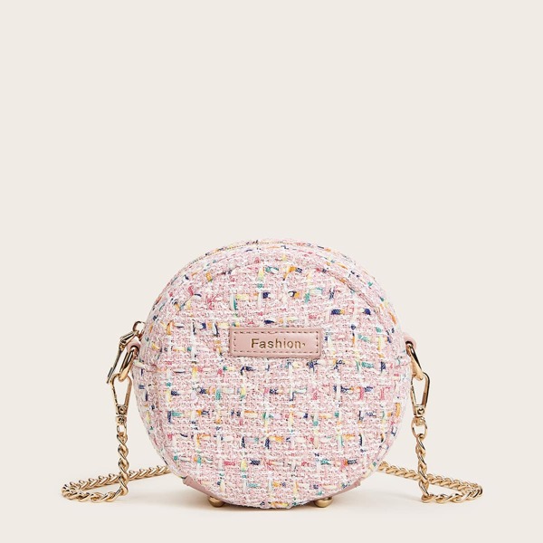 

Tweed Crossbody Round Bag, Multicolor