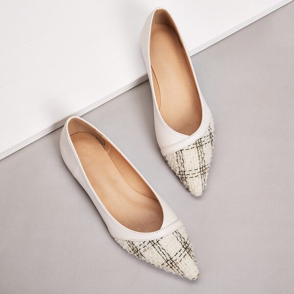 

Tweed Panel Point Toe Flats