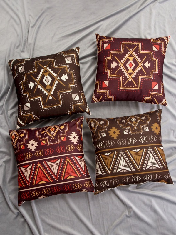

1pc Bohemian Geometric Pattern Cushion Cover, Multicolor