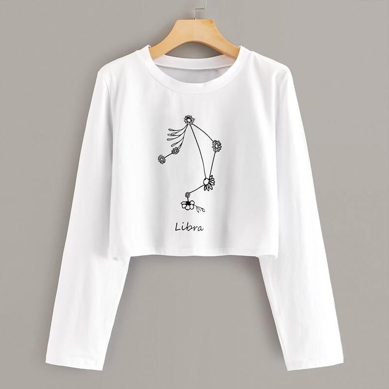 

Letter And Floral Graphic Tee, White