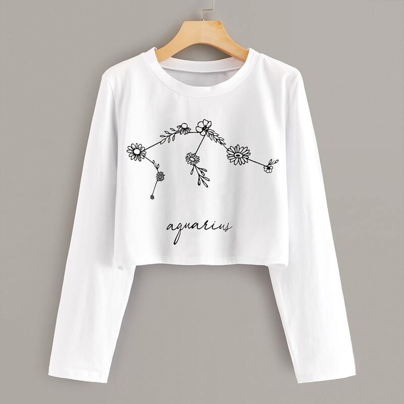 

Letter And Floral Graphic Tee, White
