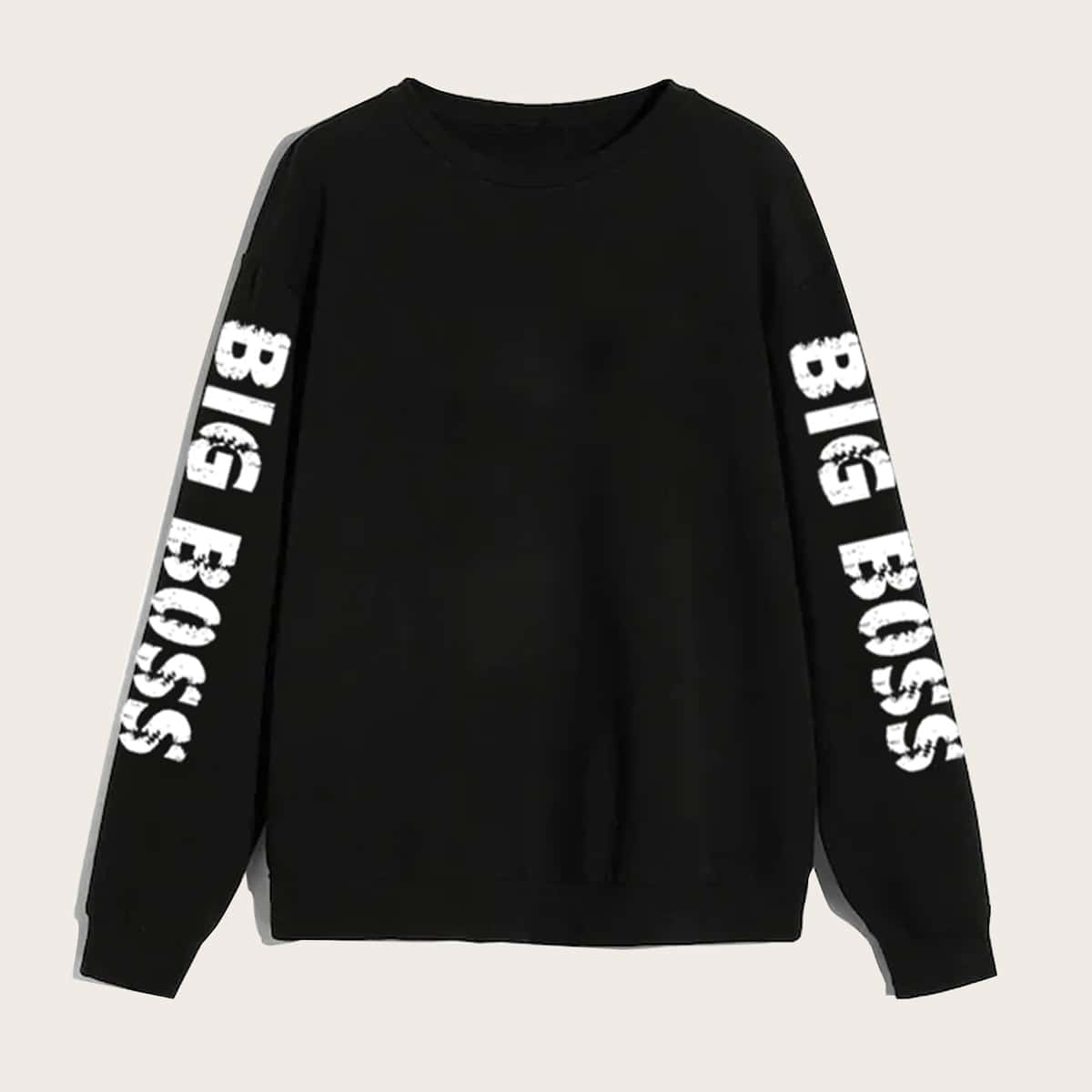 

Guys Letter Graphic Sweatshirt, Black