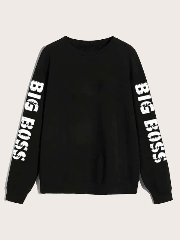 

Men Letter Graphic Sweatshirt, Black
