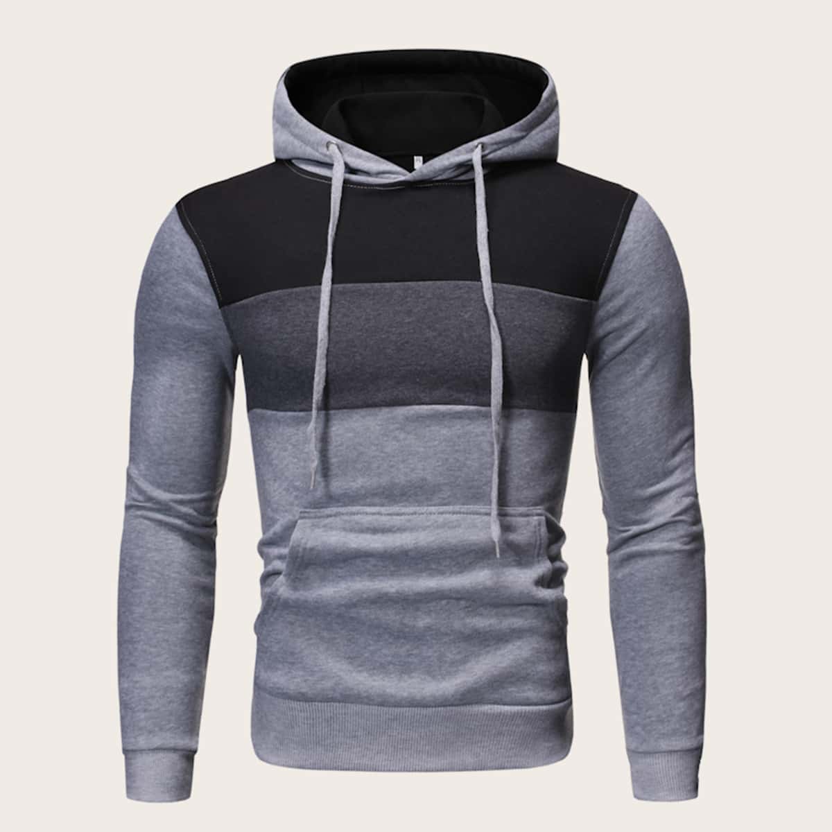 Guys Cut And Sew Drawstring Hoodie, Multicolor