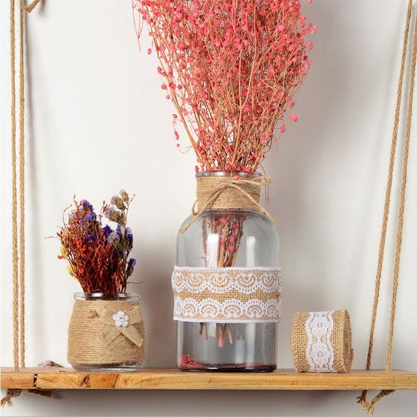 

1roll Linen Lace Fabric Decoration, Khaki