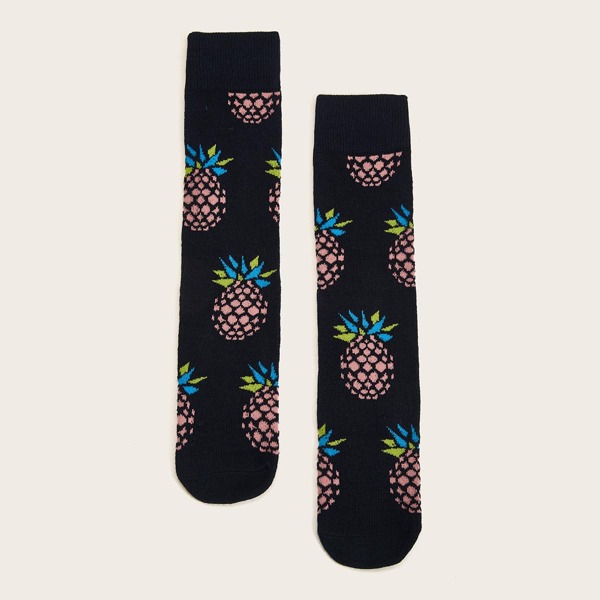 

1pair Girls Pineapple Pattern Knee Length Socks