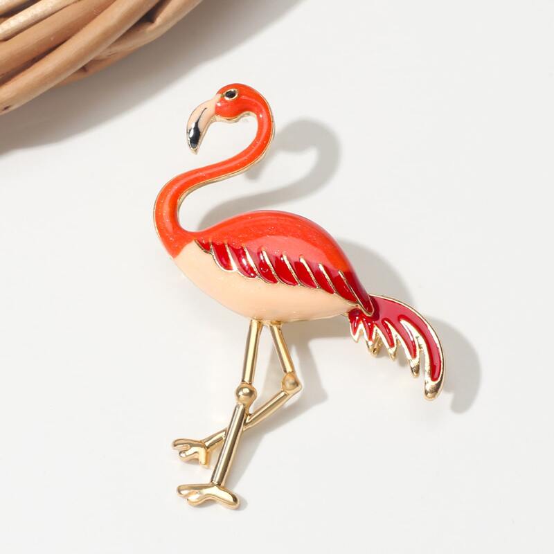 

1pc Flamingos Design Brooch, Multicolor