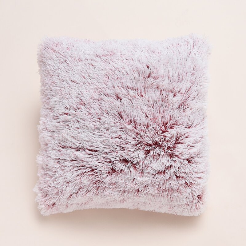

Solid Plush Cushion Cover, Pink