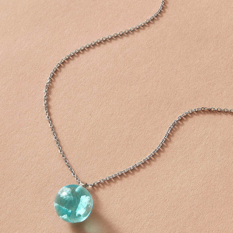 

1pc Snowflake Embedded Necklace, Silver