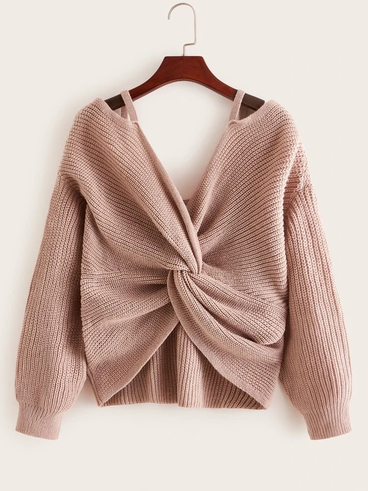 Twist front off the shoulder sweater Clearance