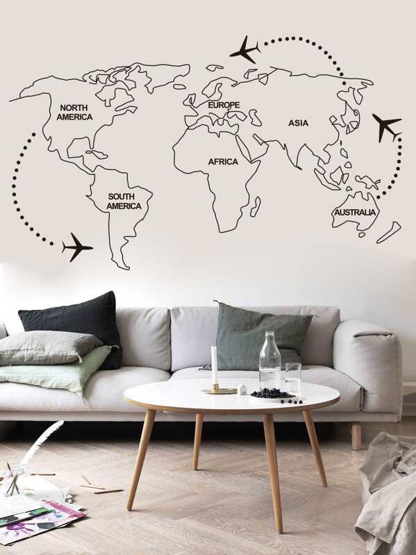 

Abstract World Map Print Wall Sticker