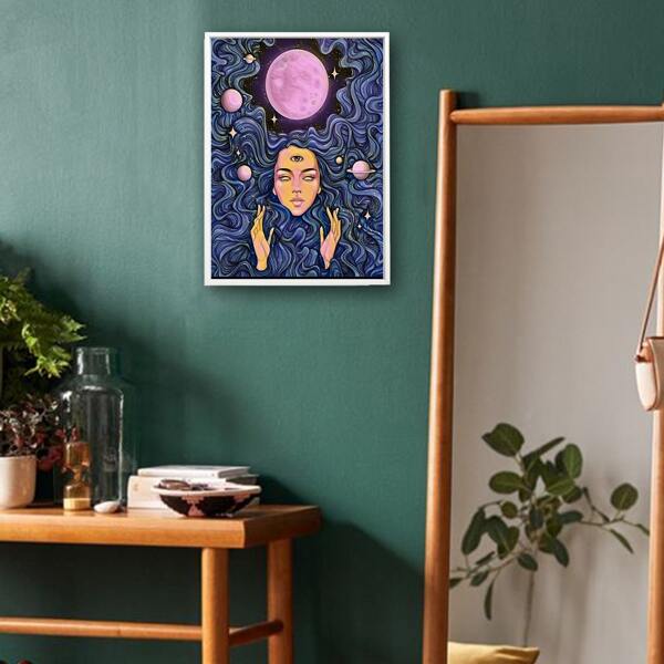 

Abstract Figure & Planet Wall Print Without Frame