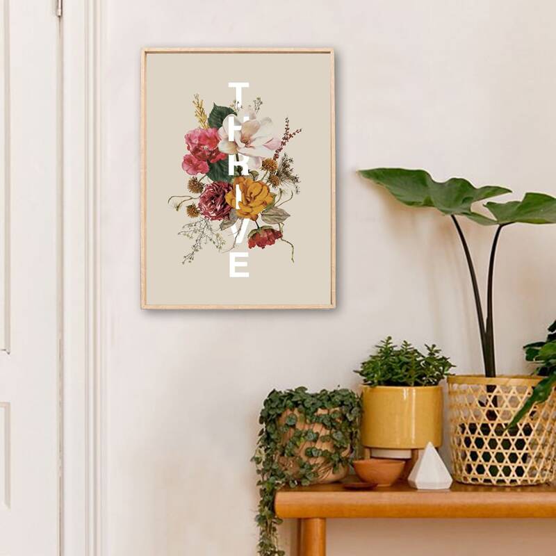 

Flower & Letter Wall Art Print Without Frame