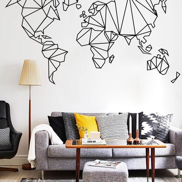 

Abstract World Map Print Wall Sticker