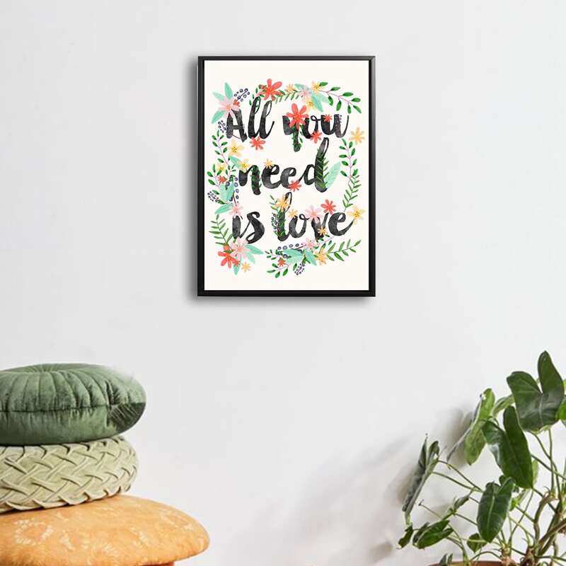 

Wreath & Letter Wall Art Print Without Frame