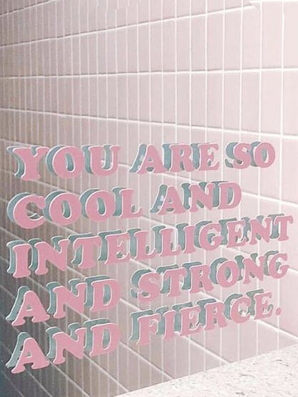 

Slogan Print Mirror Sticker