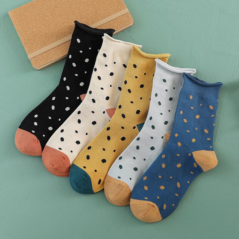 

5pairs Spot Pattern Socks, Multicolor