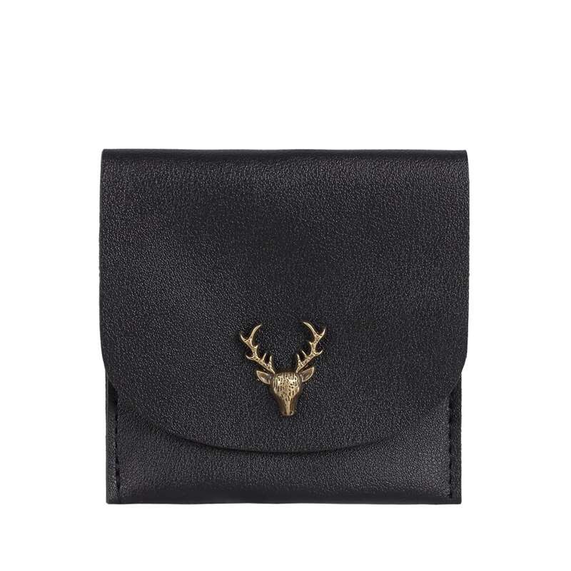 

Metal Deer PU Wallet, Black