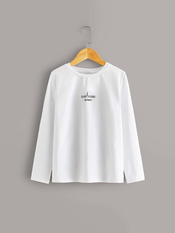 

Boys Slogan Graphic Top, White
