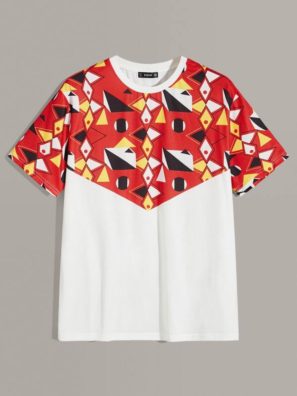 

Men Geo & Color-block Tee, Multicolor