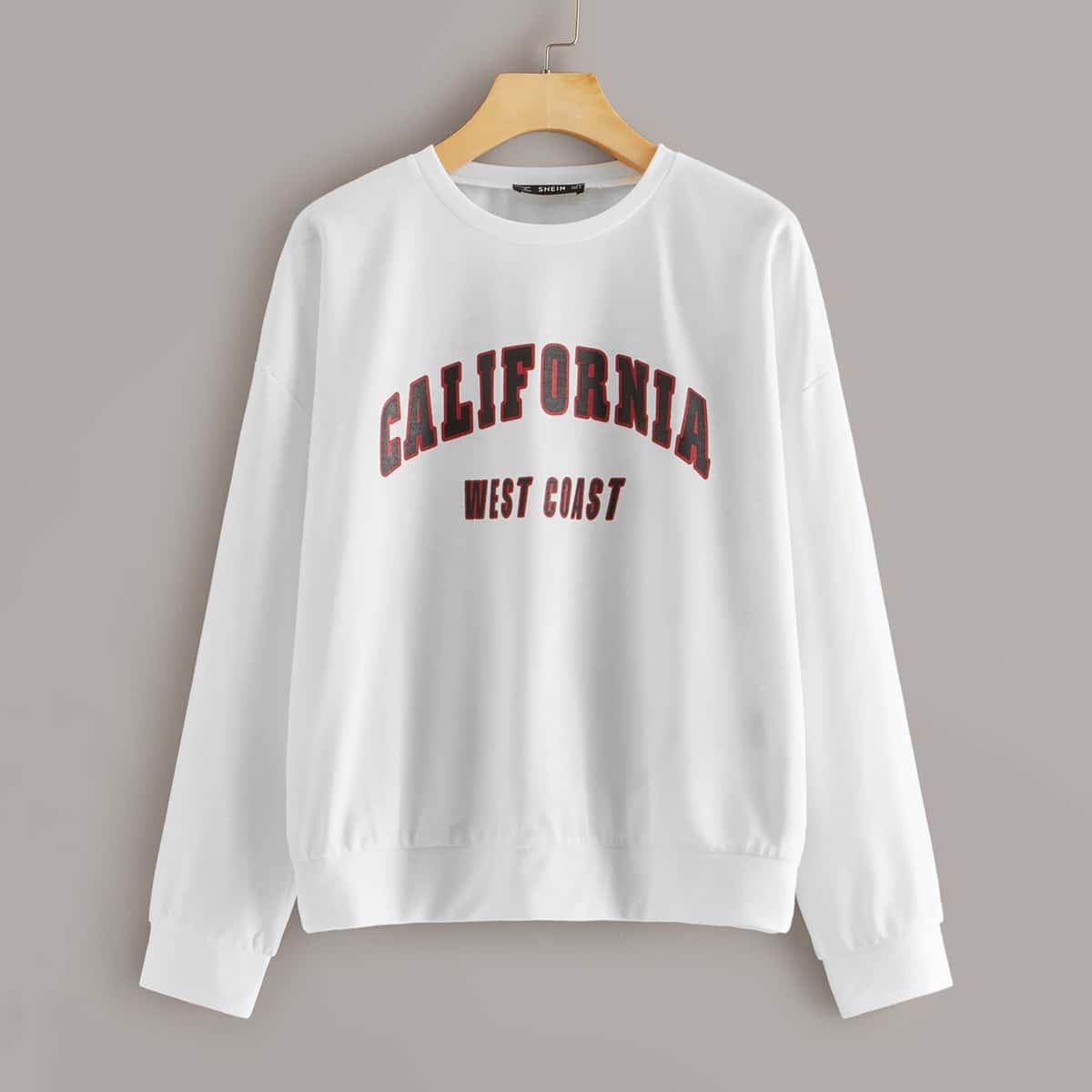 

California Graphic Oversize White Sweatshirt
