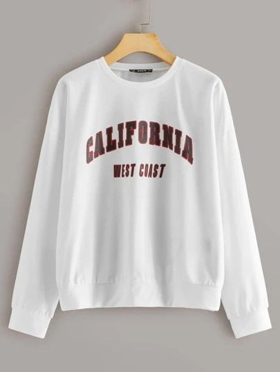 California Graphic Oversize White Sweatshirt Romwe Usa Romwe has five warehouse locations around the world: usd