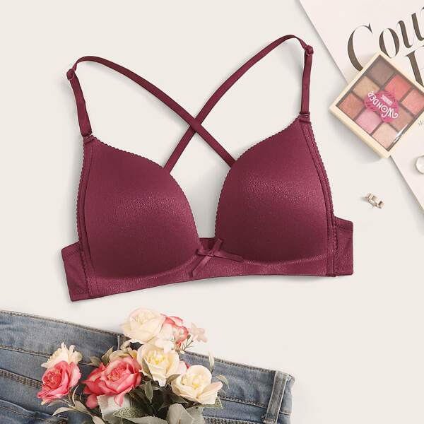 

Criss Cross Back Bra, Burgundy