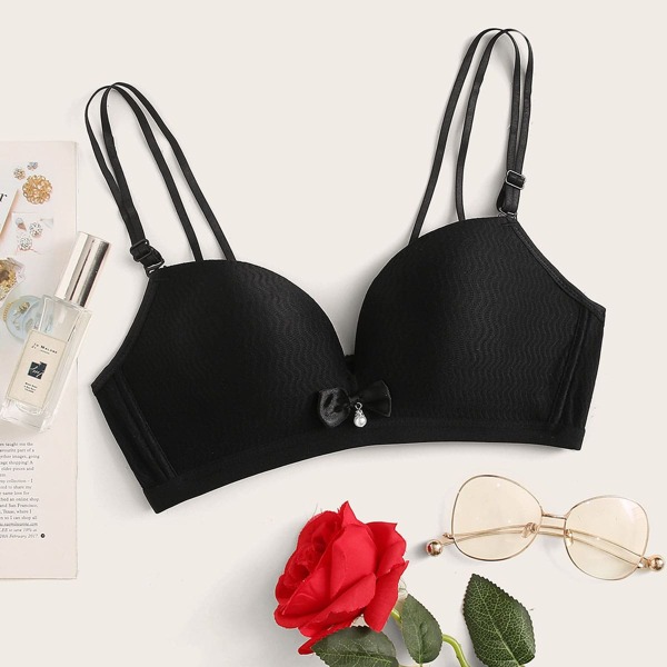 

Double Strap Bra, Black