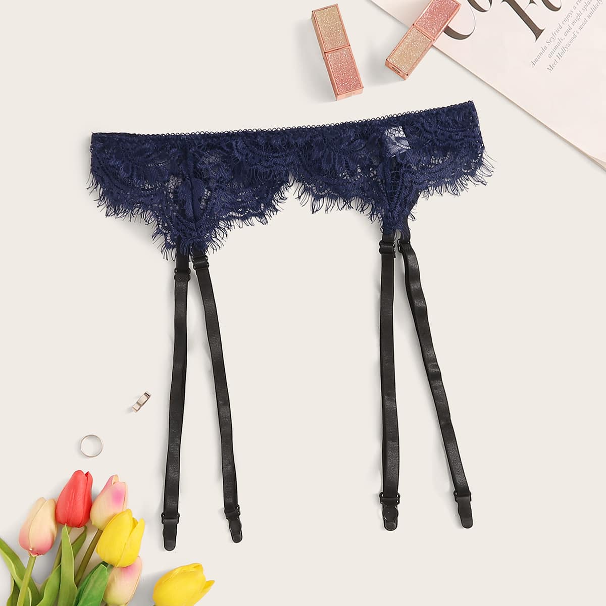 

Eyelash Lace Lingerie Garter, Navy