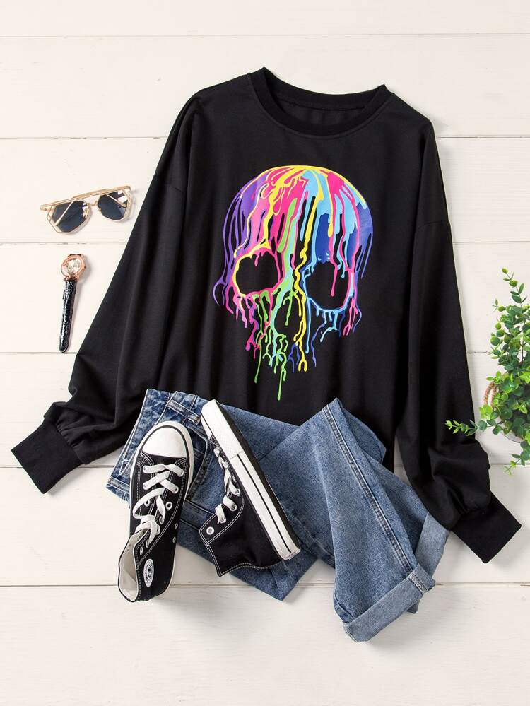 skull print sweatshirt